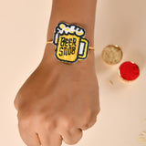 Embroidery Patch Rakhi - Beer Lover Bhai